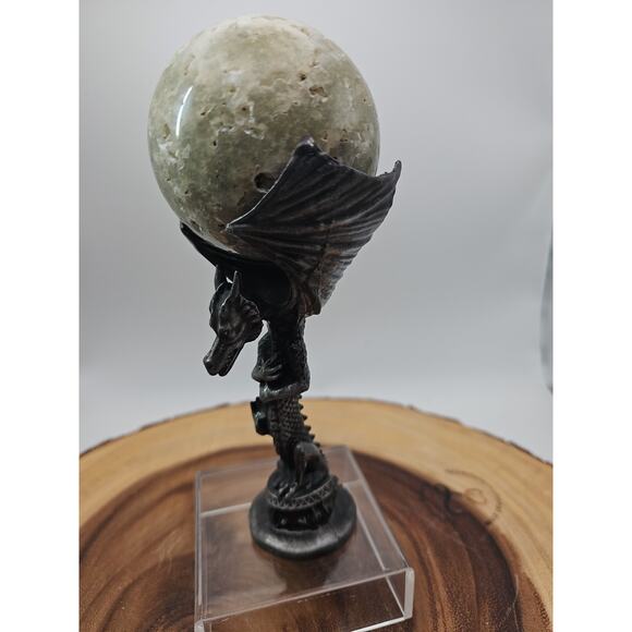 1lb 70mm Green Quartz W/Dragon Stand - Picture 15 of 15